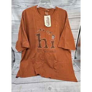 NWT Vintage 90s Red Dirt up country gear Hawaii acid wash t-shirt Size 3XL